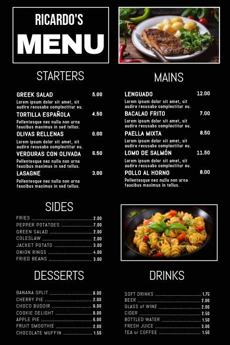 Simple Restaurant Menu Template | PosterMyWall | Food menu design, Restaurant menu design, Food ...