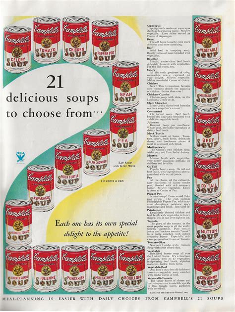 Unusual Original Flavors of Campbell's Soup (1933) - Vicarious Windows