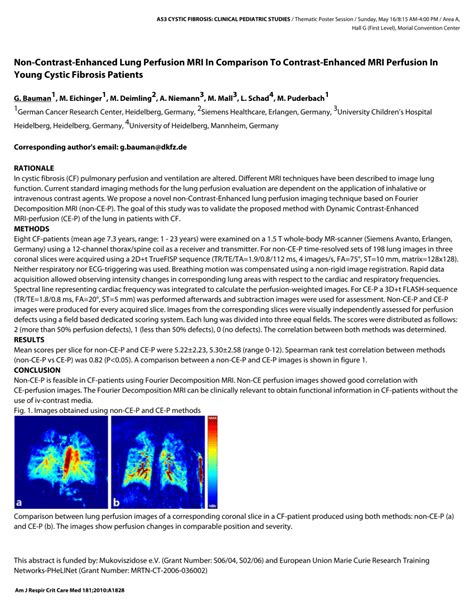 (PDF) Non-Contrast-Enhanced Lung Perfusion MRI In Comparison To ...