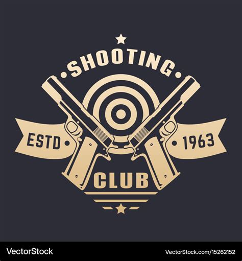 Shooting club logo emblem with two pistols Vector Image