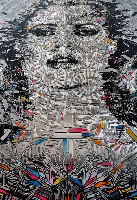 Stunning Portrait Comprised of Hundreds of Razor Blades by Miss Bugs