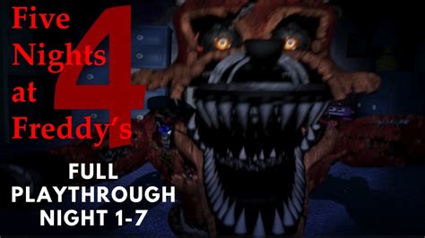 Five Nights at Freddy's 4 | Full Playthrough | (Night 1-7) - YouTube