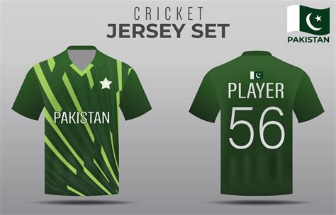 Premium Vector | Jersey for Pakistan Cricket Team Front and Back view