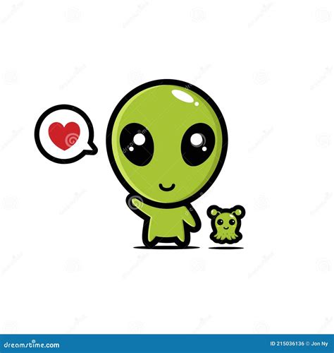 Alien Cartoon Characters And Cute Baby Aliens Vector Illustration | CartoonDealer.com #215036136