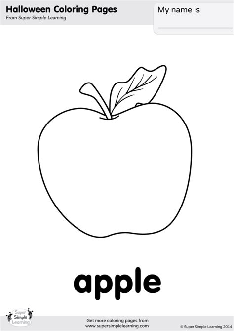 Apple Coloring Page - Super Simple