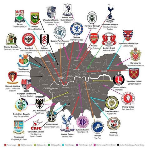 London Football Clubs Map | bluesyemre