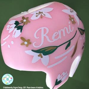 Plagiocephaly Helmet Decals, Floral Starband Cranial Band Decal Stickers for Pink Helmet helmet ...