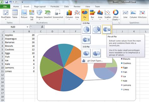 Excel pie chart: How to combine smaller values in a single "Other" slice? - Super User