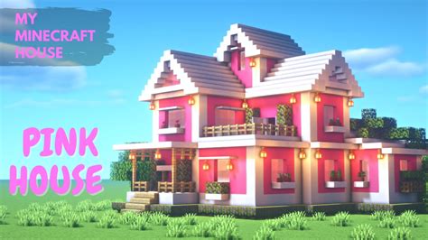 Minecraft: How to build a super cute pink house - YouTube