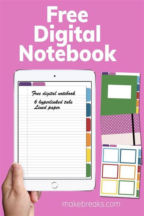 Free Digital Notebook for Goodnotes & Other PDF Readers - Make Breaks | Digital notebooks ...