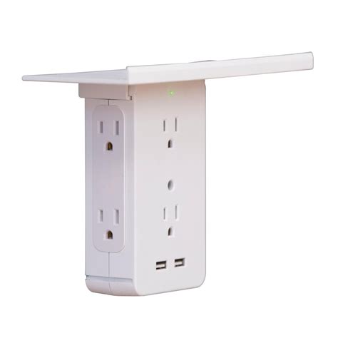 Socket Shelf Cordless Wall Outlet Extender with 6-Outlets and 2 USB ports-LF021124 - The Home ...