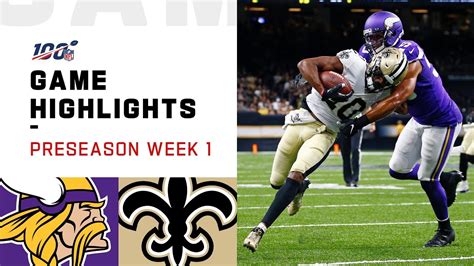 Vikings vs. Saints Preseason Week 1 Highlights | NFL 2019 - YouTube