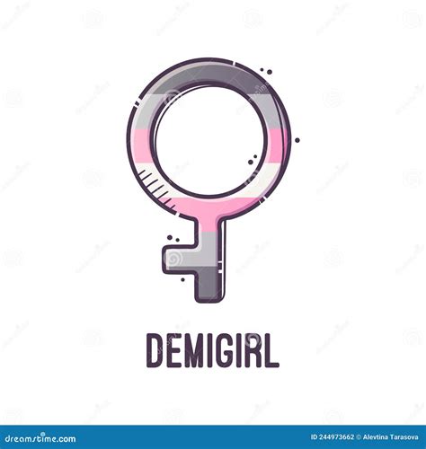 Gender Symbol Demigirl. Signs of Sexual Orientation. Vector Stock Vector - Illustration of girl ...