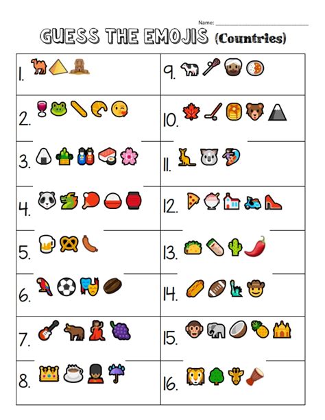 Guess the Emoji! - Countries by Teach Simple