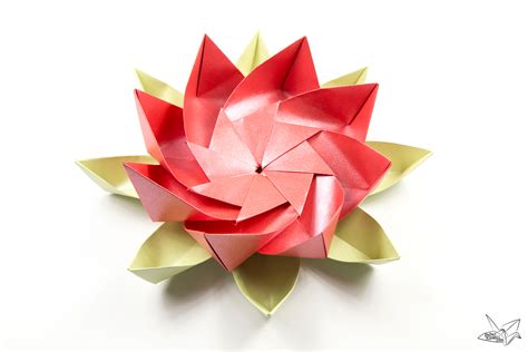 Modular Origami Lotus Flower with 8 Petals - Tutorial - Paper Kawaii