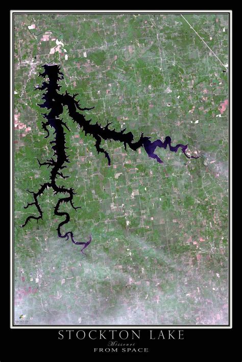 The Stockton Lake Missouri Satellite Poster Map | Map poster, Lake, Aerial