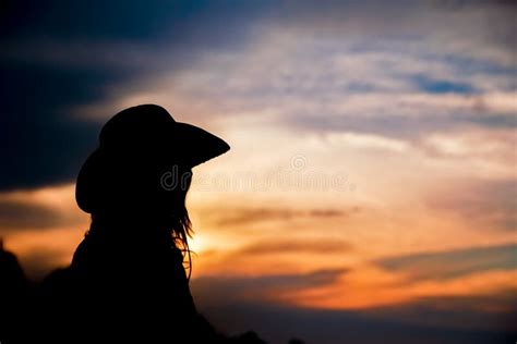 Girl Silhouette on Sunset Background Stock Photo - Image of sunrise ...