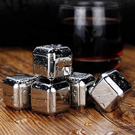 truvision Reusable Silver Stainless Steel Tray with Ice Cubes for Juice, Wine, Whiskey, Beer and ...