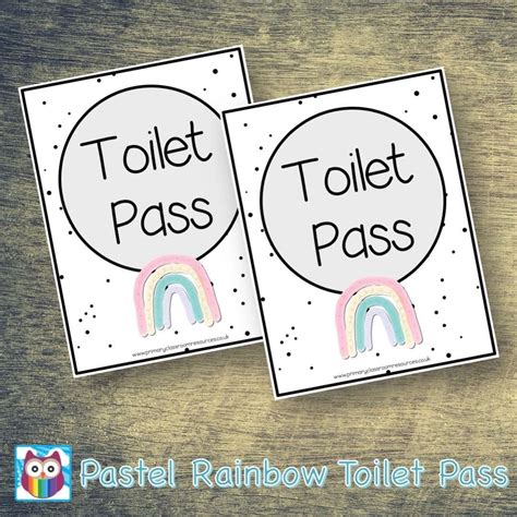 Pastel Rainbows Toilet Pass – Primary Classroom Resources