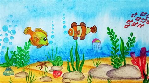 Underwater Life Drawing For Kids