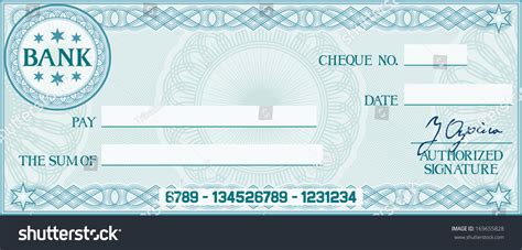 Blank Check (Business Cheque Design) Stock Vector 169655828 : Shutterstock