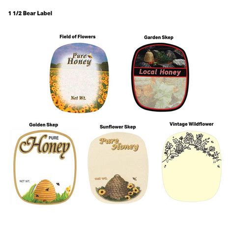 1 1/2 lb Bear Labels for Honey Bottles, 250 pk | Mann Lake Ltd.