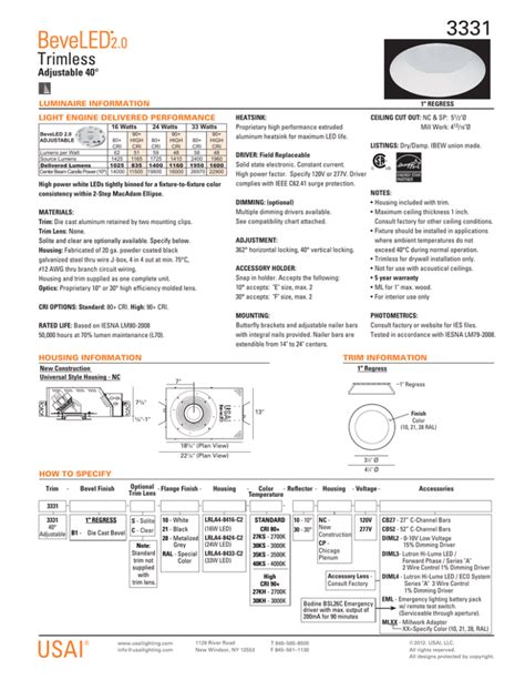 USAI Lighting BeveLED 2.0 Trimless Adjustable Round