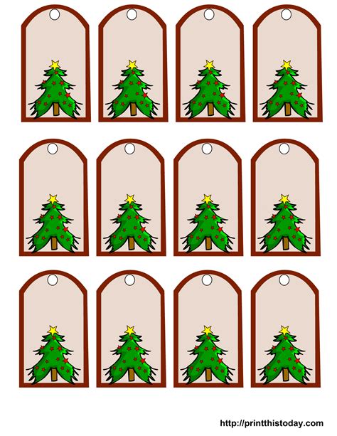 Free Printable Christmas Gift Tags featuring Christmas Tree