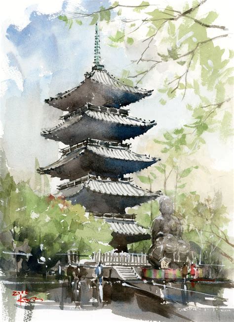 Found on Bing from www.pinterest.com | Architecture painting, Watercolor architecture, Japanese ...