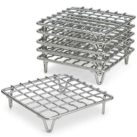 4" Cooling Baking Rack, Set of 6 Stainless Steel Wire Racks for Baking Cookies Cakes - Metal ...