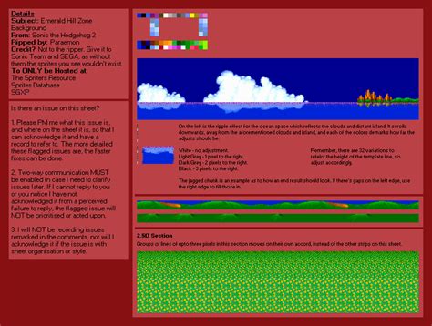 Genesis / 32X / SCD - Sonic the Hedgehog 2 - Emerald Hill Zone - The Spriters Resource