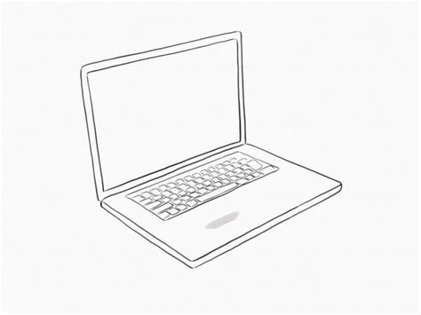 computer drawing outline | Computer drawing, Laptop drawing, Computer ...