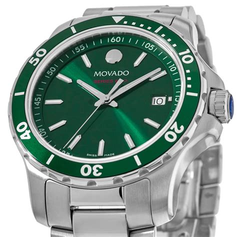 Movado 800 Green Steel Men's Watch 2600136 | WatchMaxx.com