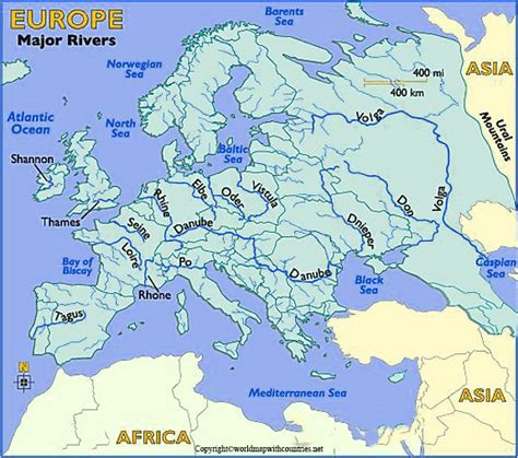 4 Free Labeled Map of Europe Rivers In PDF