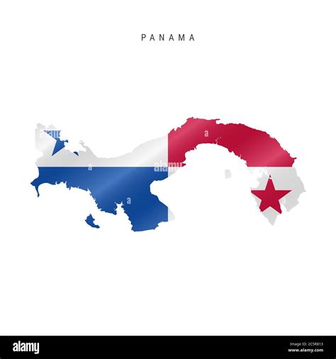 Detailed waving flag map of Panama. map with masked flag Stock Photo ...