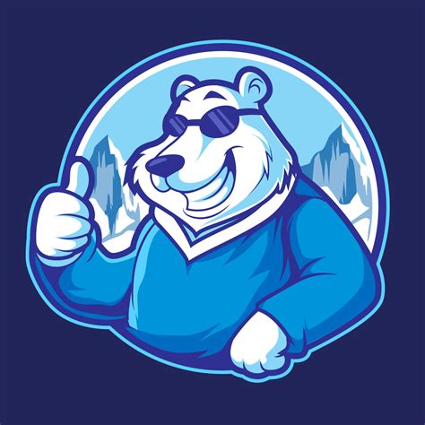 polar bear funny mascot logo vector background illustration concept 13980652 Vector Art at Vecteezy