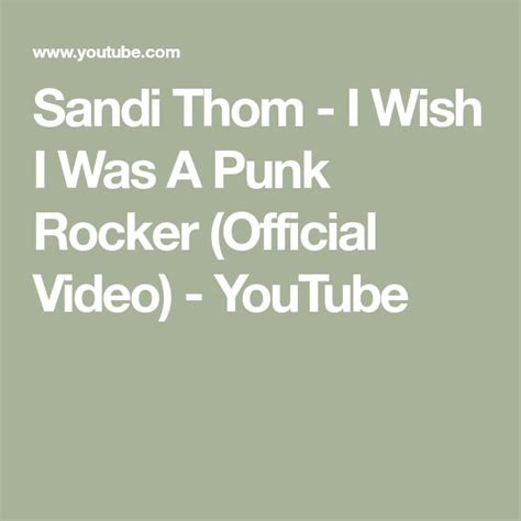 Sandi Thom - I Wish I Was A Punk Rocker (Official Video) - YouTube | Punk rocker, Punk, Rocker