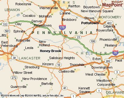 Honey Brook, Pennsylvania Area Map & More