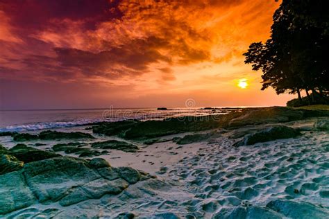 Stunning Sunset Shot at Radhanagar Beach Havelock Island India Stock ...