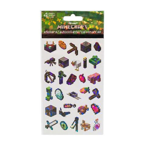 Minecraft Character and Symbols Sticker Sheet 4-Pack