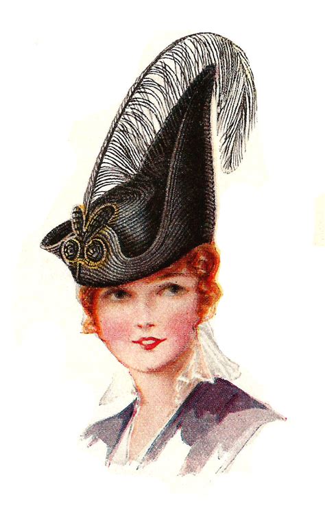 Antique Images: Free Women's Vintage Dress Hat Fashion 1917 Illustration Downloads