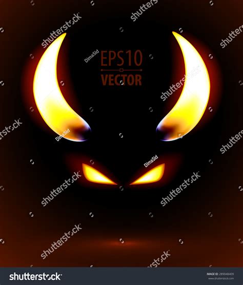 Illustration Burning Demonic Eyes Demon Vector: vector de stock (libre ...