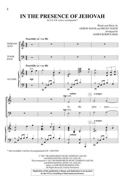 In The Presence of Jehovah Sheet Music by James Koerts (SKU: 35027851) - Stanton's Sheet Music