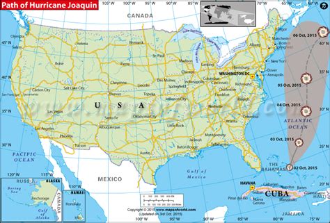 Expected Path Map of Hurricane Joaquin