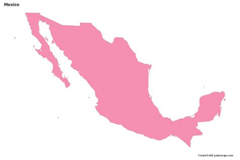 Sample Maps for Mexico (pink,outline) | Mexico map, Map, Mexico