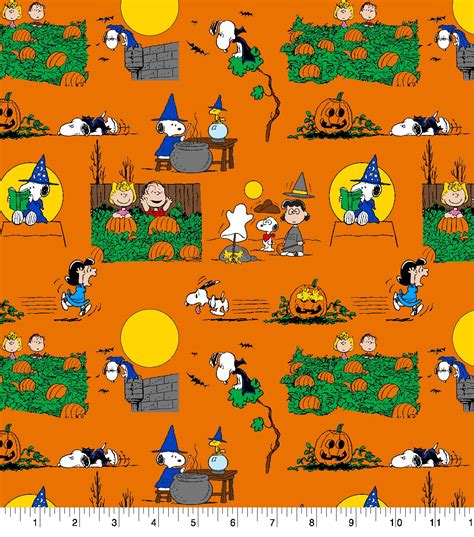 Peanuts Cotton Fabric Halloween Comic | JOANN