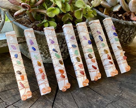 Chakra Selenite Wand Reiki Healing Wand Chakra Balancing | Etsy