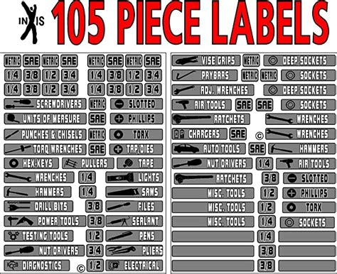 Tool box organizer labels – Artofit