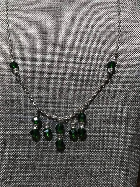 Emerald Green Drop Necklace - Etsy