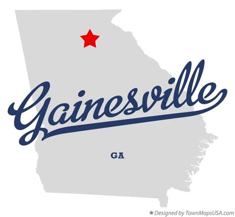 Map of Gainesville, GA, Georgia